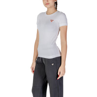 Image 3 : Vue dos t-shirt Guess femme blanc manches courtes style décontracté — delvale