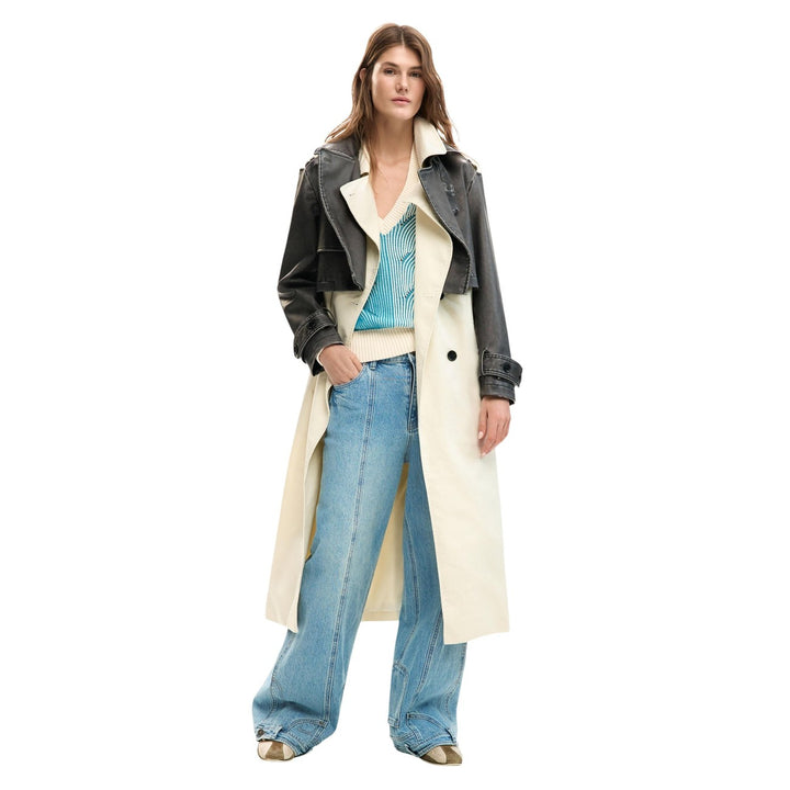 Image 1 : Veste Desigual femme beige avec ceinture et col classique — Delvale