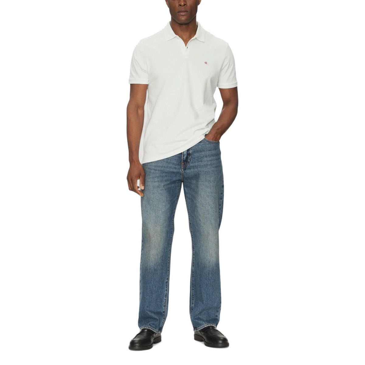 Image 3 : Polo Calvin Klein Jeans homme blanc, vue d'ensemble style casual — Delvale