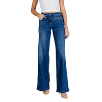 Image 1 : Jean bootcut femme Liu Jo en denim bleu délavé, vue de face coupe évasée taille basse — Delvale