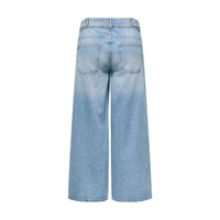 Image 2 : Jean large femme Only taille mi-haute avec fermeture zip et bouton, denim bleu azur — Delvale