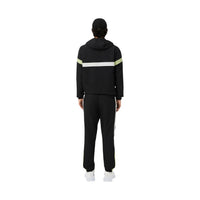 Lacoste Ensemble Survêtement Homme Noir Bande Fluo Vue Dos Jogging Assorti — vue de dos portée — Delvale
