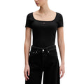 Tommy Hilfiger Jeans T-shirt femme noir encolure carrée manches courtes