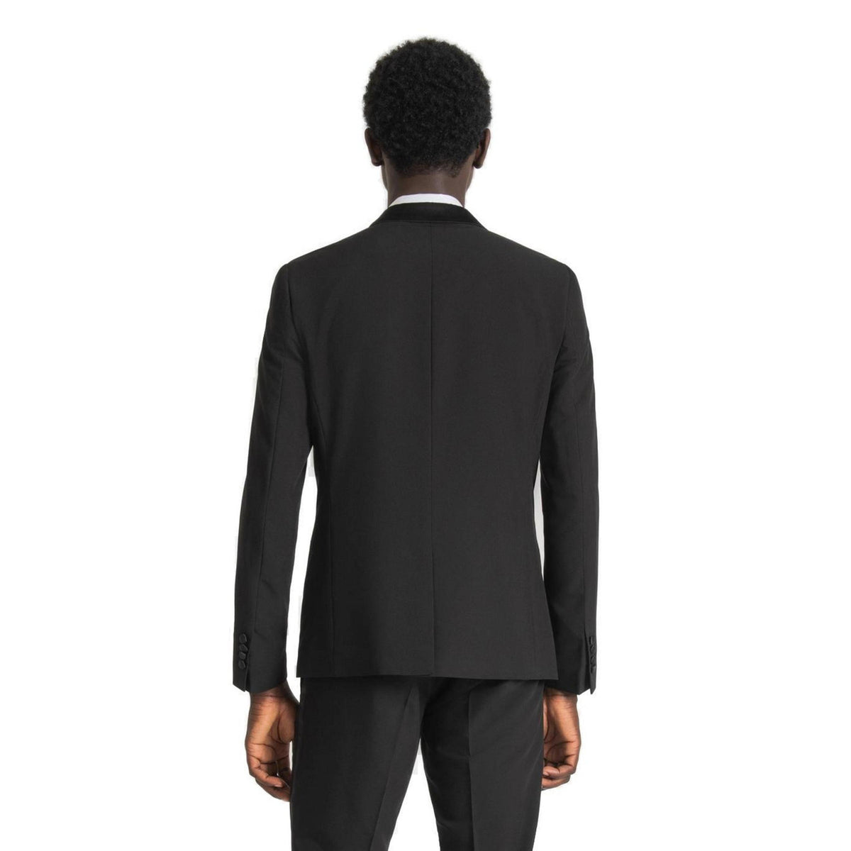 Image 4 : Détail poches et passepoil satin veste smoking homme Antony Morato noir — Delvale