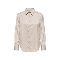 Image 3 : Chemise Only beige femme manches longues coupe fluide — delvale