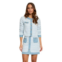 Image 2 : Détail veste Morgan De Toi polyester bleu azur col rond femme — delvale