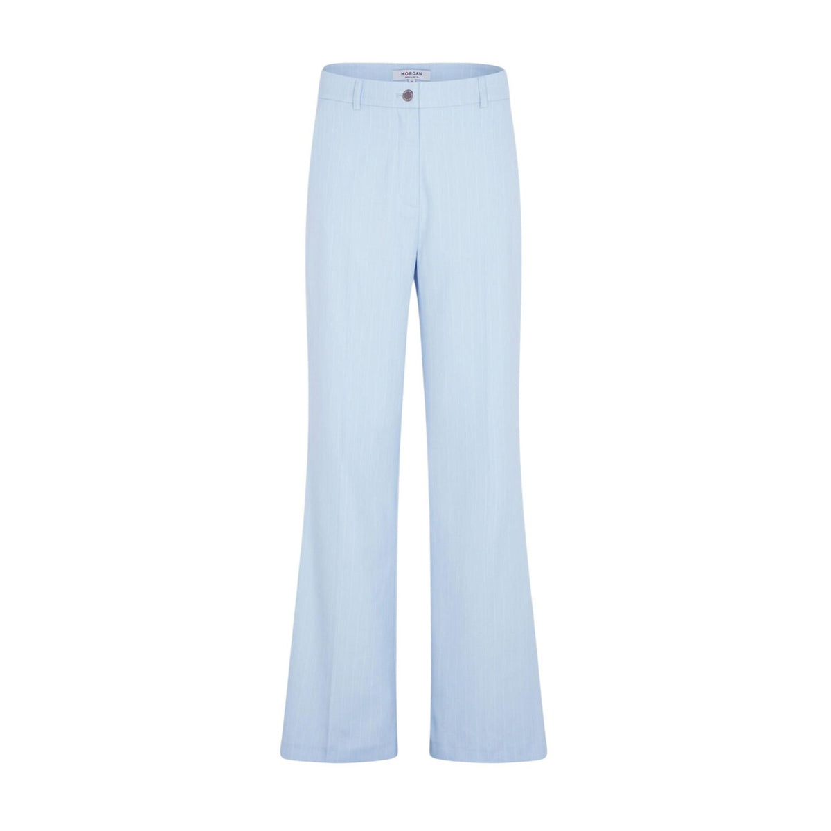 Image 2 : Détail du pantalon Morgan De Toi bleu rayé avec poches frontales — delvale