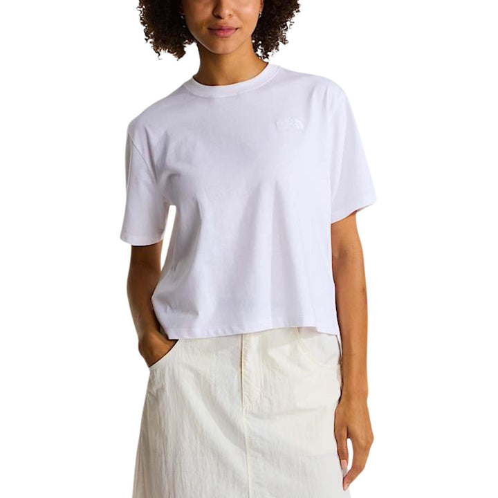Image 1 : T-shirt The North Face femme blanc col rond manches courtes — delvale