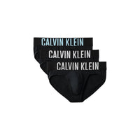 Image 9 : Lot de 3 slips Calvin Klein Underwear homme noirs, ceinture logo signature, vue produit officielle — Delvale