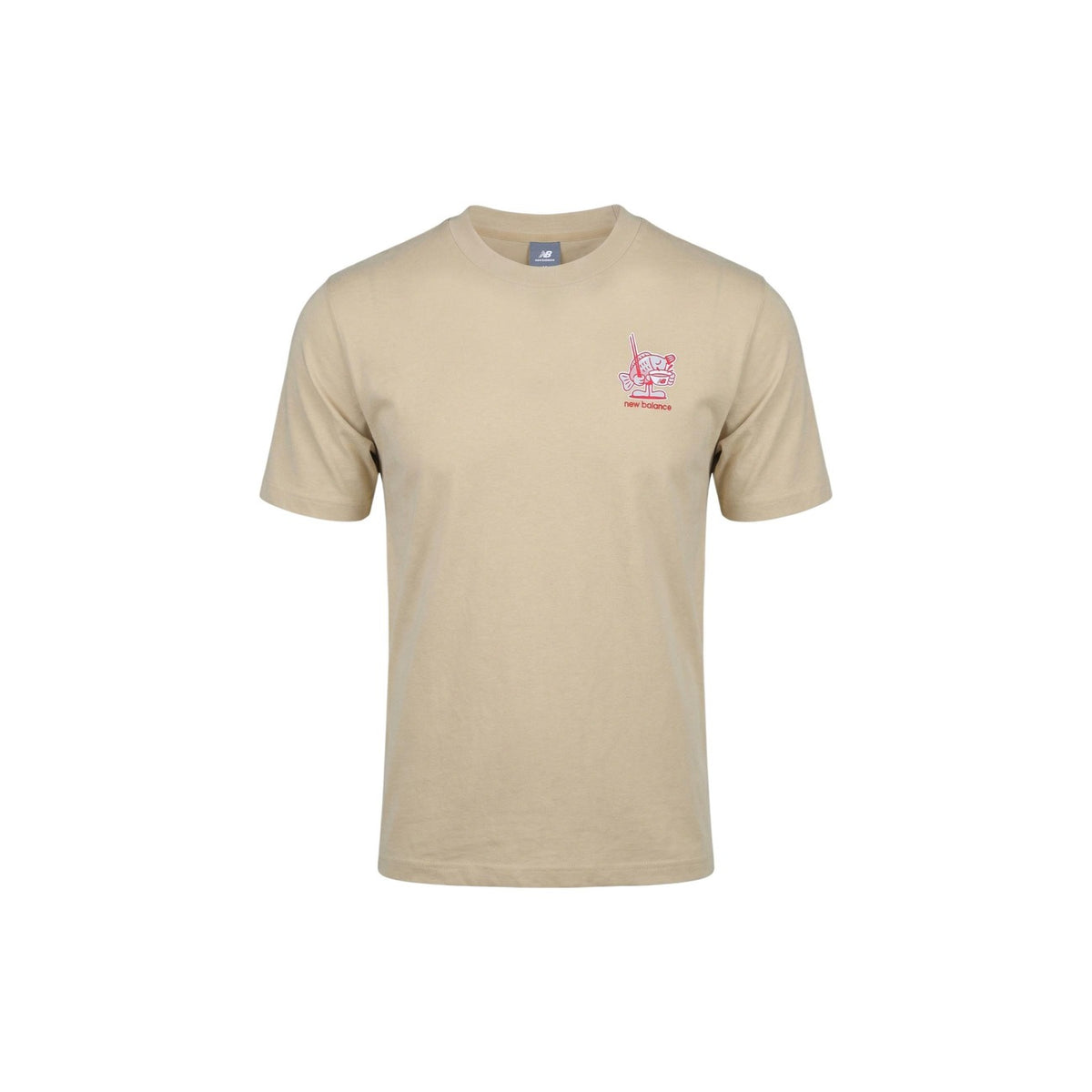 Image 5 : T-shirt New Balance homme noir porté décontracté, imprimé graphique stylisé visible sur la poitrine gauche — Delvale