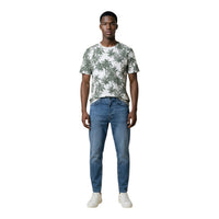 Image 3 : Détail du motif palmiers vert sauge sur le t-shirt Antony Morato homme en pur coton — 9yvwh4-xt