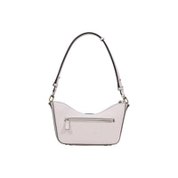 Image 3 : Vue de profil du sac baguette Guess femme blanc cassé montrant la forme structurée et la bandoulière longue — Delvale