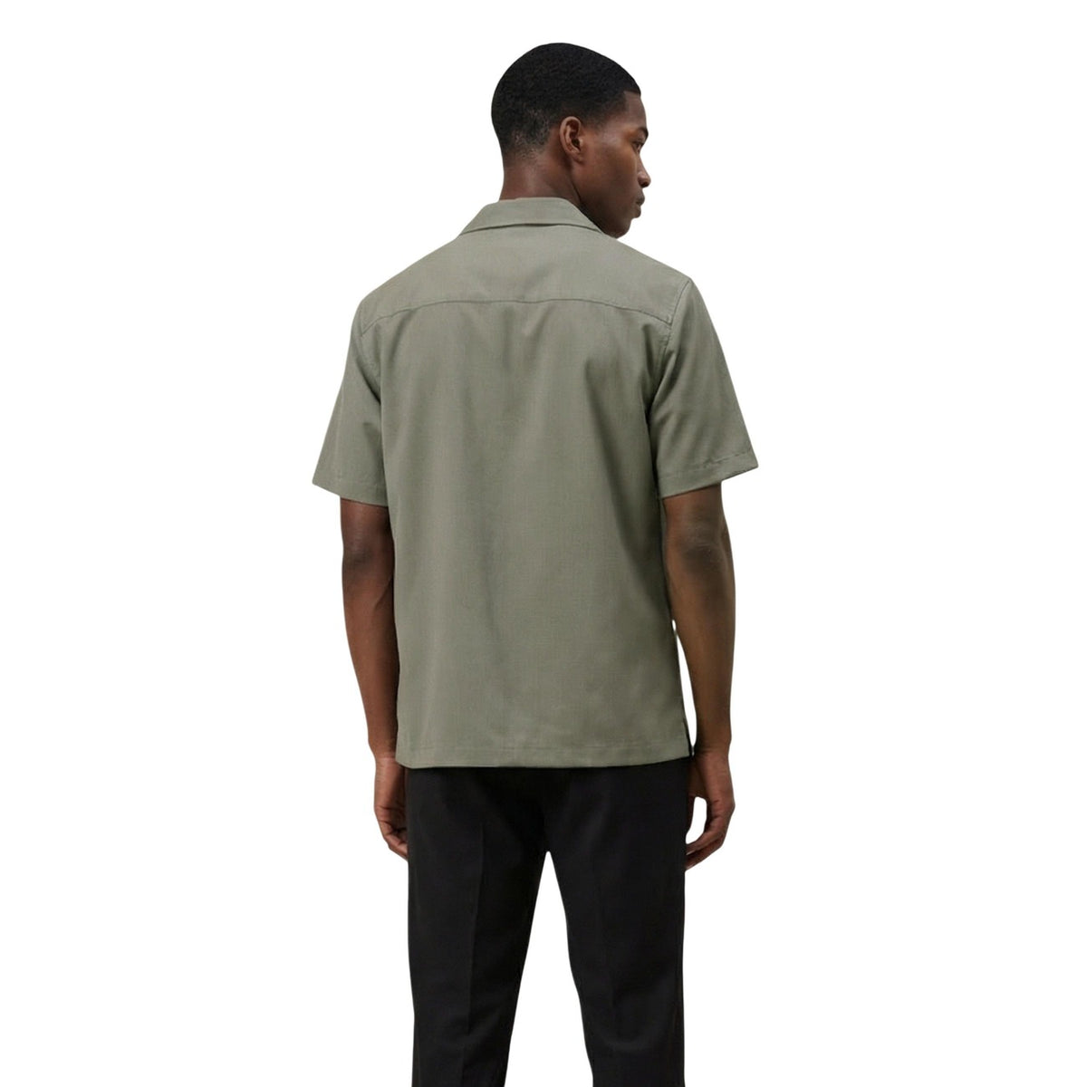 Image 2 : Chemise homme Gianni Lupo verte manches courtes col classique vue de dos — delvale