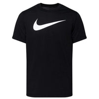 Image 6 : T-shirt Nike homme bleu marine Swoosh, détail de la composition textile et de la finition des manches — Delvale
