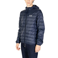 Image 3 : Vue arrière veste EA7 homme bleue polyamide manches longues — Delvale