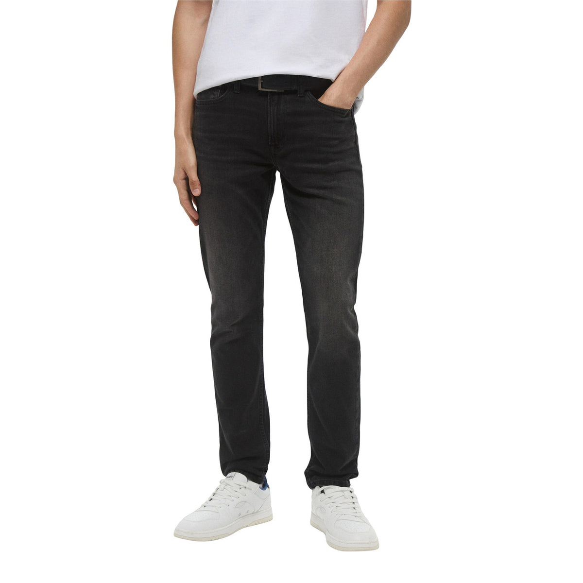 Image 1 : Jean Calvin Klein homme noir coupe regular avec fermeture zip — Delvale