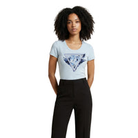 Image 5 : Vue d'ensemble du t-shirt Guess femme bleu avec impression, manches courtes — Delvale