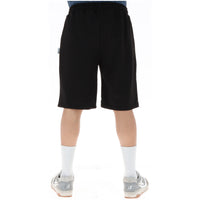 Image 2 : Vue de face du short de jogging Icon homme noir, taille élastique avec cordon de serrage noir et étiquette Icon sur le côté — Delvale