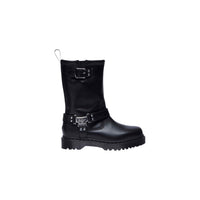 Image 1 : Bottes Dr. Martens Anistone Hi femme noires en cuir avec détails de brides et semelle robuste — Delvale