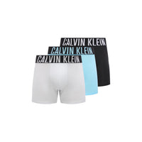 Image 16 : Boxers homme Calvin Klein Underwear lot de 3 coton stretch, ceintures rose blanche grise, fond blanc — Delvale