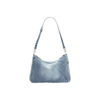 Image 3 : Vue d'ensemble du sac hobo Desigual femme avec anse tressée et finitions denim délavé — Delvale