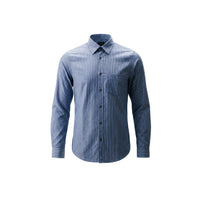 Chemise Armani Exchange homme bleu azur rayures – vue de détail tissu coton