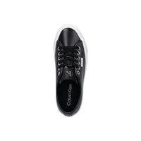 Image 4 : Chaussure Calvin Klein Jeans femme vue de derrière, tige cuir noir et contrefort renforcé — Delvale