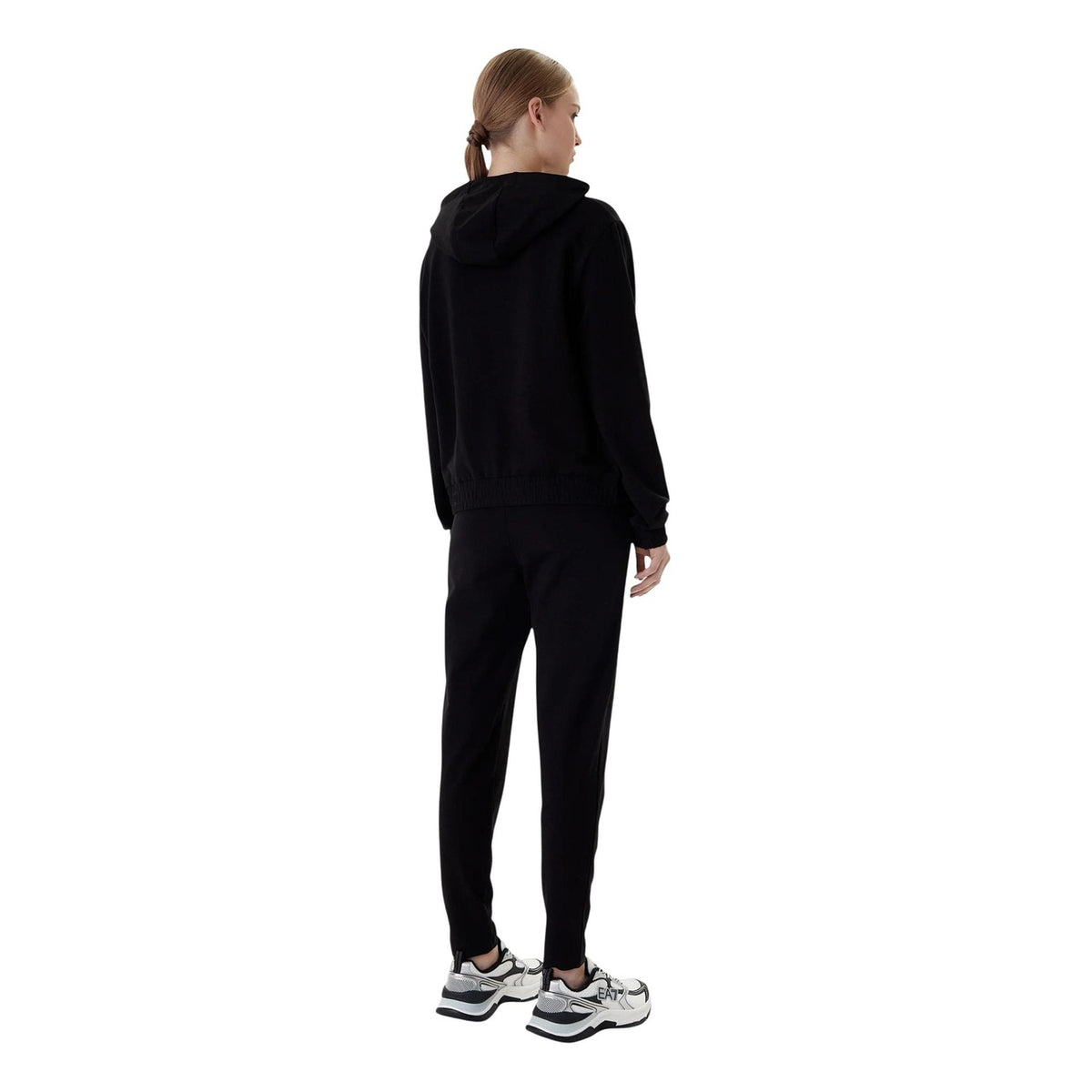 Image 2 : Survêtement Ea7 femme noir à capuche, détail coupe moderne et finitions — Delvale