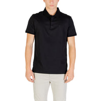 Image 1 : Polo Calvin Klein Jeans homme noir manches courtes, vue de face — Delvale