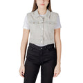 Only Gilet Femme Beige Sans Manches Col Classique