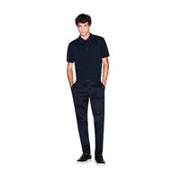 Polo Armani Exchange homme bleu marine – vue de dos, coupe ajustée coton