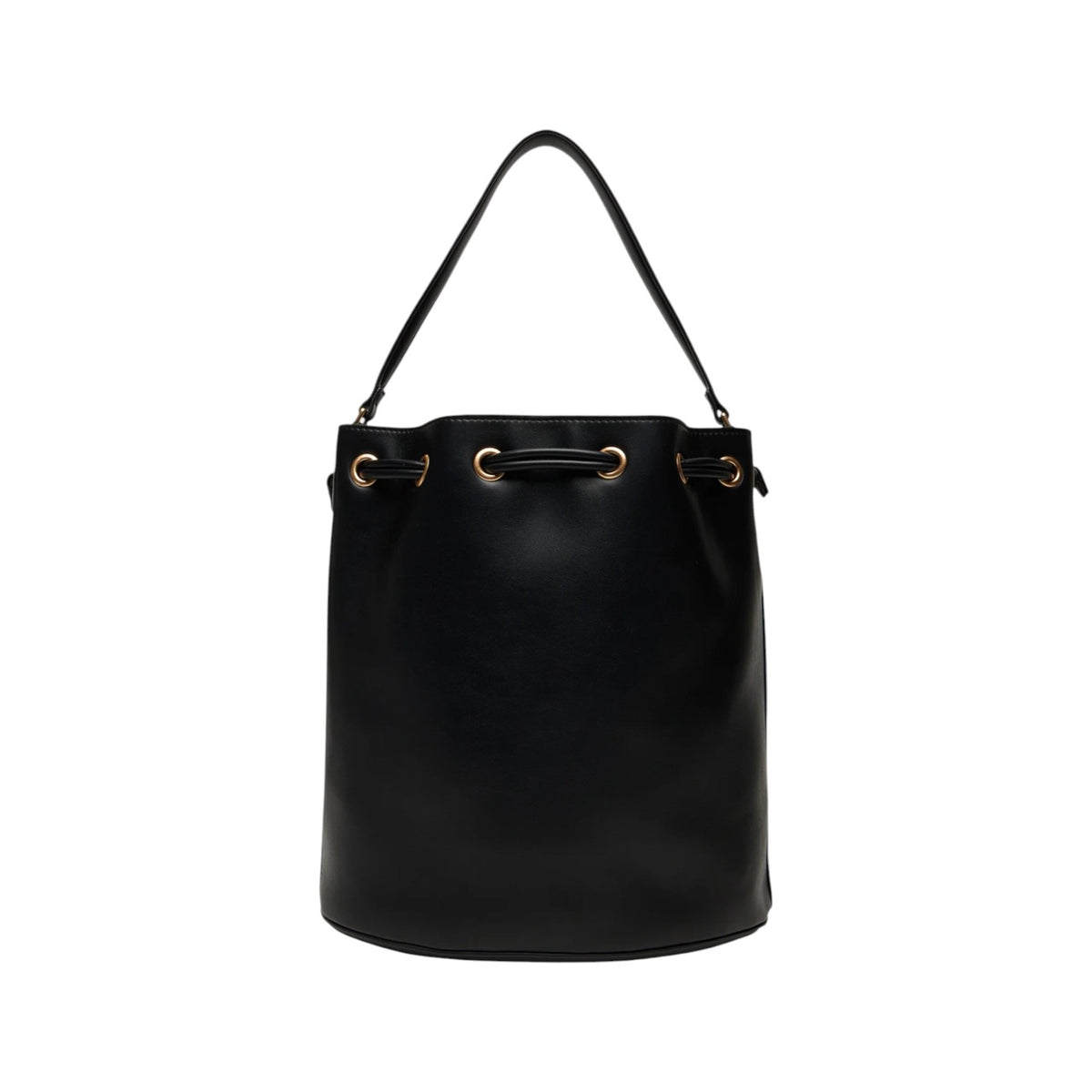 Image 2 : Détail du sac seau Calvin Klein noir avec logo CK en relief et finitions dorées — delvale