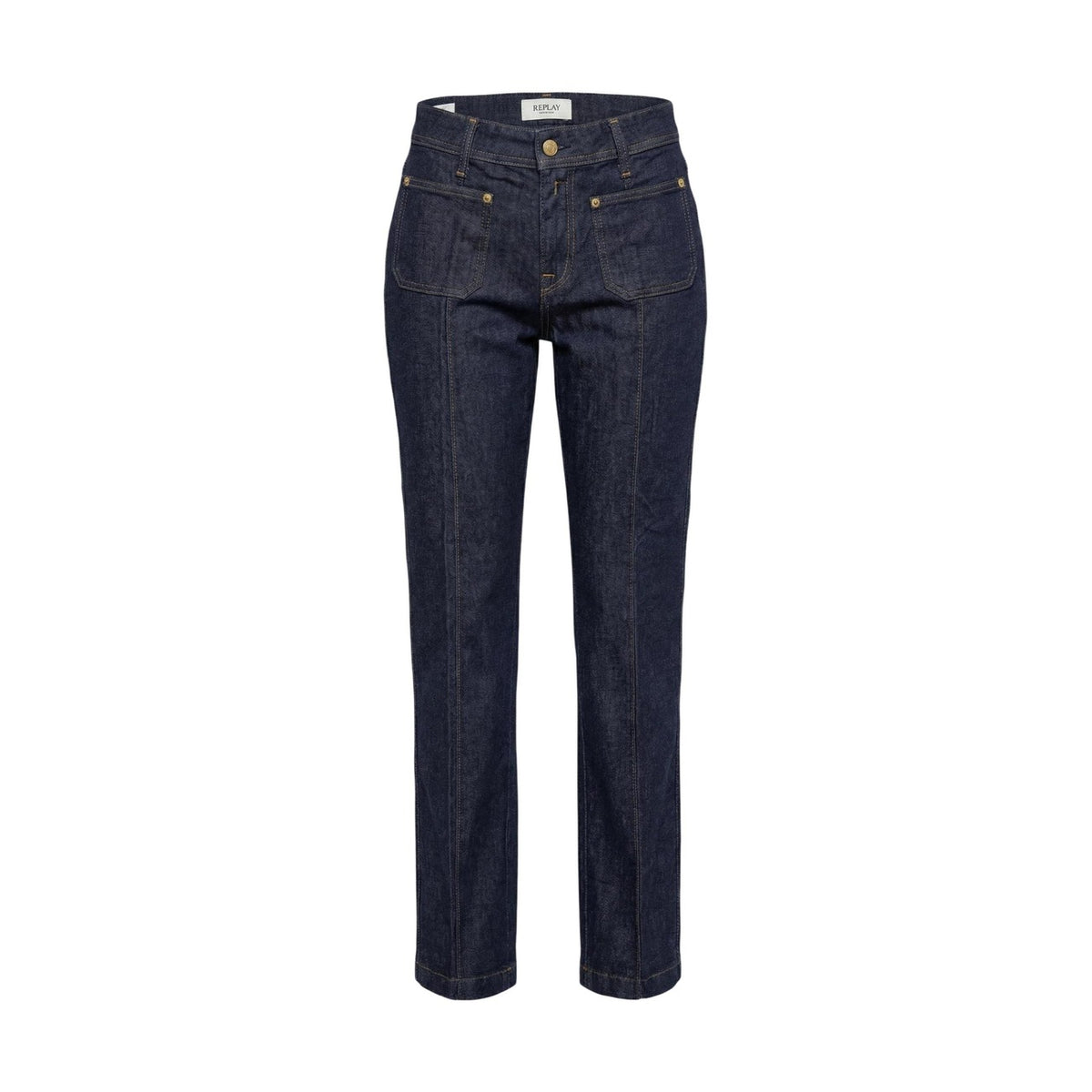 Image 3 : Jean Replay femme bleu coupe regular en coton lyocell, vue d'ensemble — Delvale