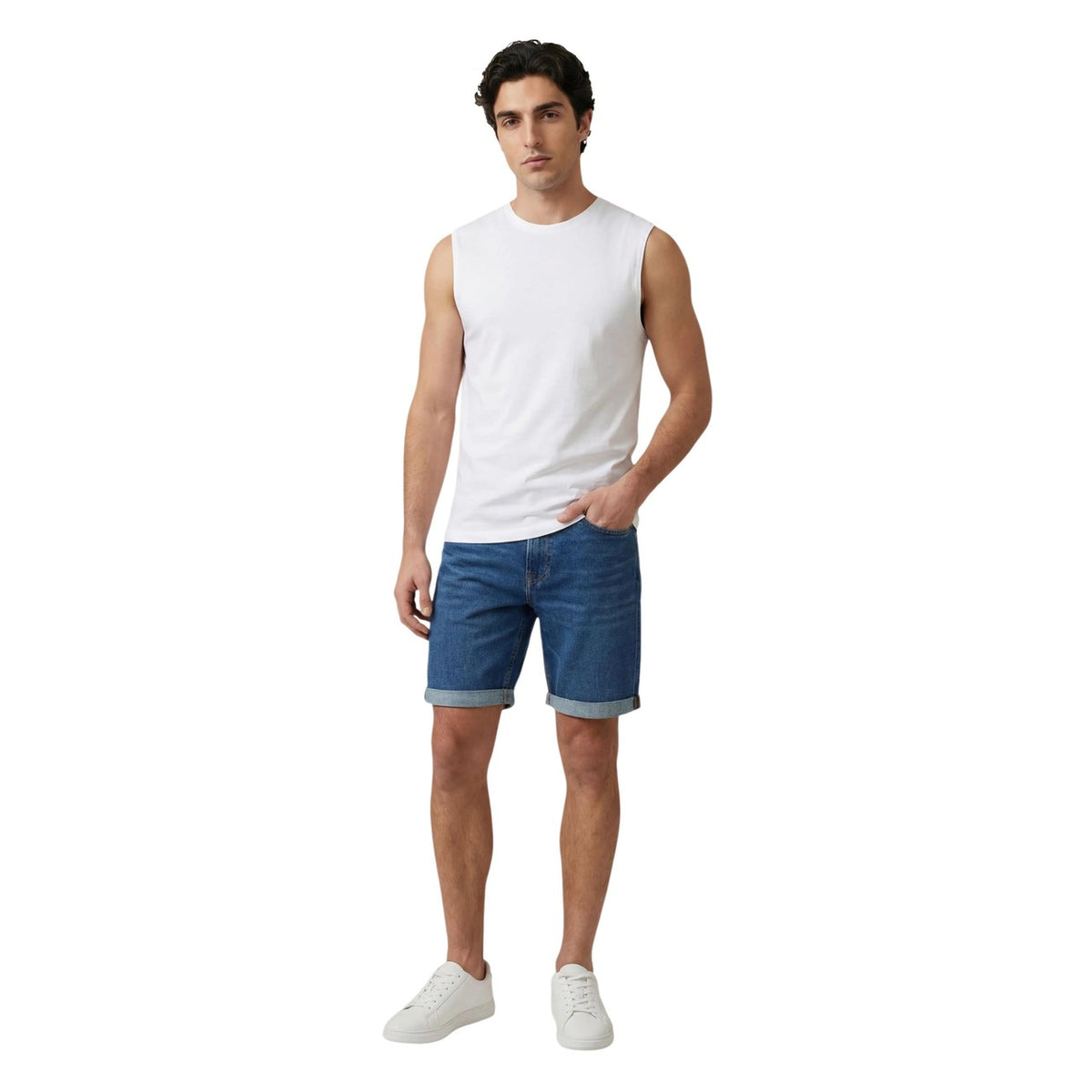 Image 3 : Bermuda Calvin Klein Jeans homme bleu azur, style décontracté pour l'été — Delvale