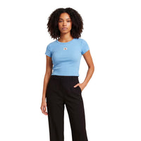 Image 4 : T-shirt Calvin Klein Jeans femme marron détail manches courtes et finitions — delvale