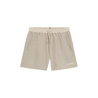 Short de bain Boss beige à plat — détail tissu polyester et cordon lacet