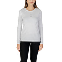 Image 4 : T-shirt femme Armani Exchange noir à manches longues avec détails strass, vue portée — delvale