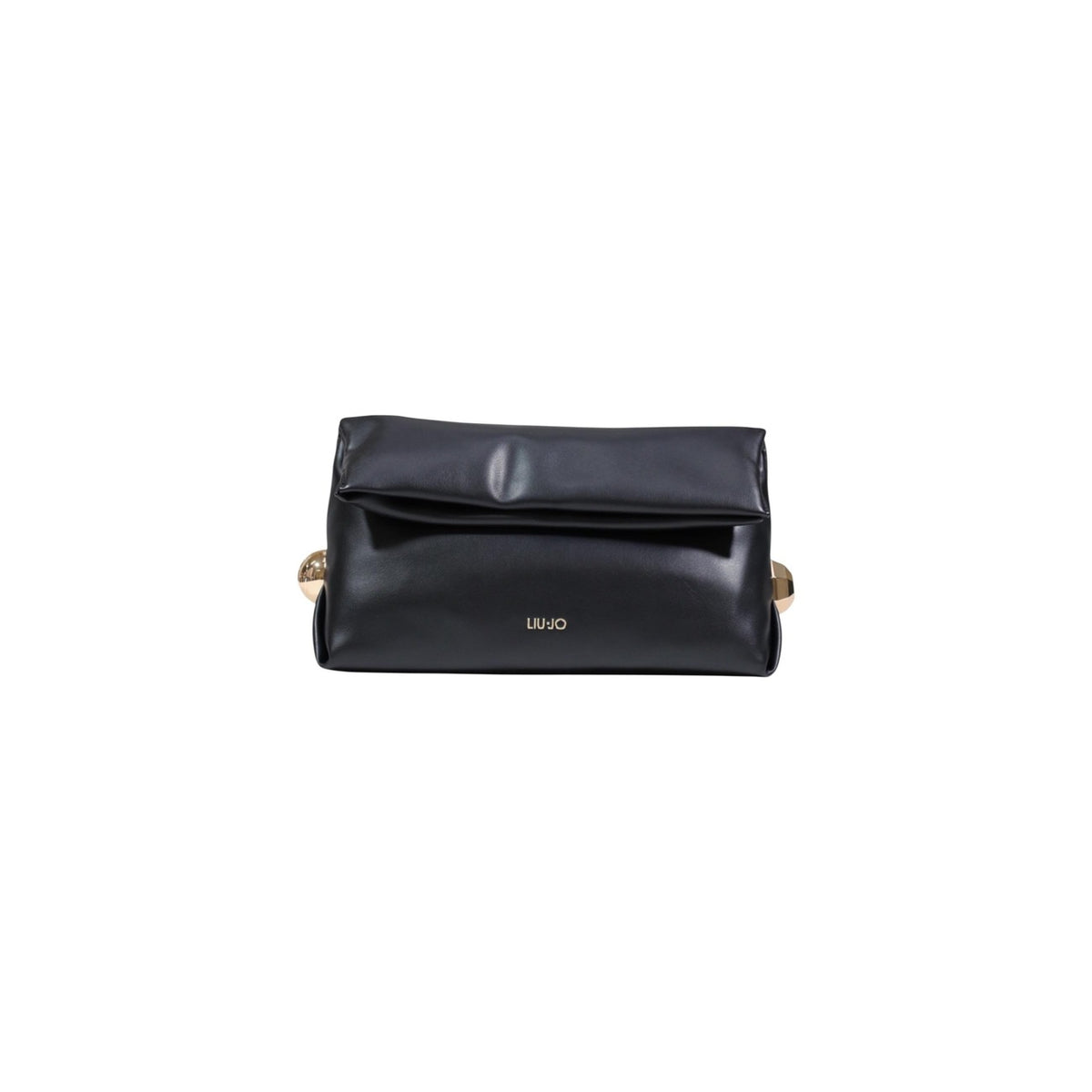 Image 1 : Sac à main Liu Jo femme noir compact vue de face avec anneaux dorés et logo Liu Jo — Delvale