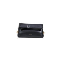 Image 1 : Sac à main Liu Jo femme noir compact vue de face avec anneaux dorés et logo Liu Jo — Delvale