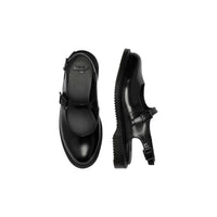 Image 3 : Sandales Dr. Martens femme en cuir noir avec fermeture boucle, détail de la boucle — Delvale