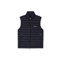 Image 1 : Gilet matelassé Armani Exchange homme bleu marine, col montant et fermeture éclair centrale, vue de face fond blanc — Delvale