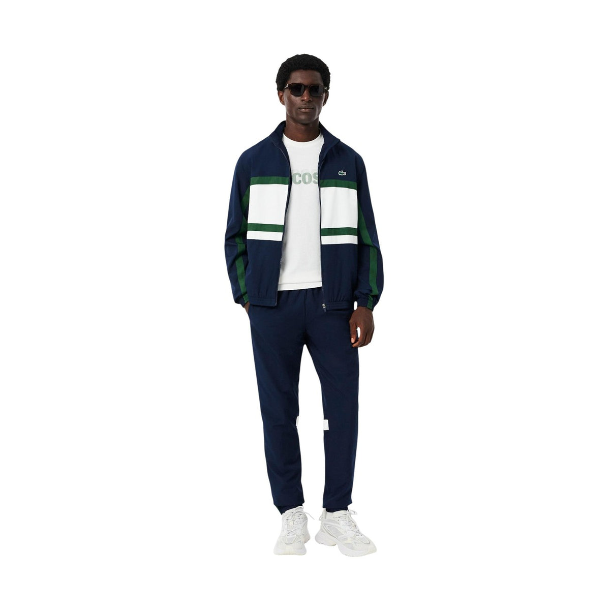 Image 4 : Survêtement Lacoste homme deux pièces noir et blanc, coupe regular fit, polyester technique, style sportif signature — Delvale