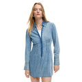 Desigual Jurk Dames Azuurblauw Lange Mouwen V-Hals