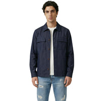 Image 1 : Chemise homme Gianni Lupo bleue en lyocell manches longues col classique, vue de face — delvale