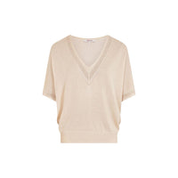 Image 3 : Pull manches courtes beige Morgan De Toi vue de face — delvale