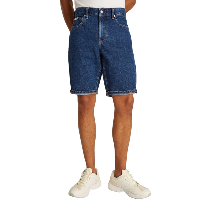 Image 1 : Bermuda Calvin Klein Jeans homme bleu azur en coton avec fermeture zip — Delvale