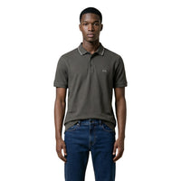 Polo Armani Exchange homme kaki piqué liseré blanc logo AX — vue de face portée — Delvale
