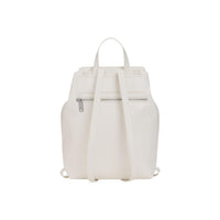 Image 3 : Vue d'ensemble du sac à dos Desigual beige avec rabat protecteur et cordon coulissant, design premium — Delvale