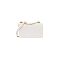 Image 1 : Sac bandoulière Liu Jo femme blanc avec chaîne dorée et logo Milano embossé, vue de trois quarts — Delvale