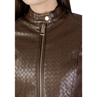 Image 2 : Détail fermeture éclair et finitions veste Guess marron urbaine femme — delvale